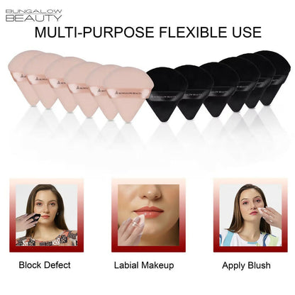 BUNGALOW BEAUTY Triangle Powder Puff Set - Pack of 12