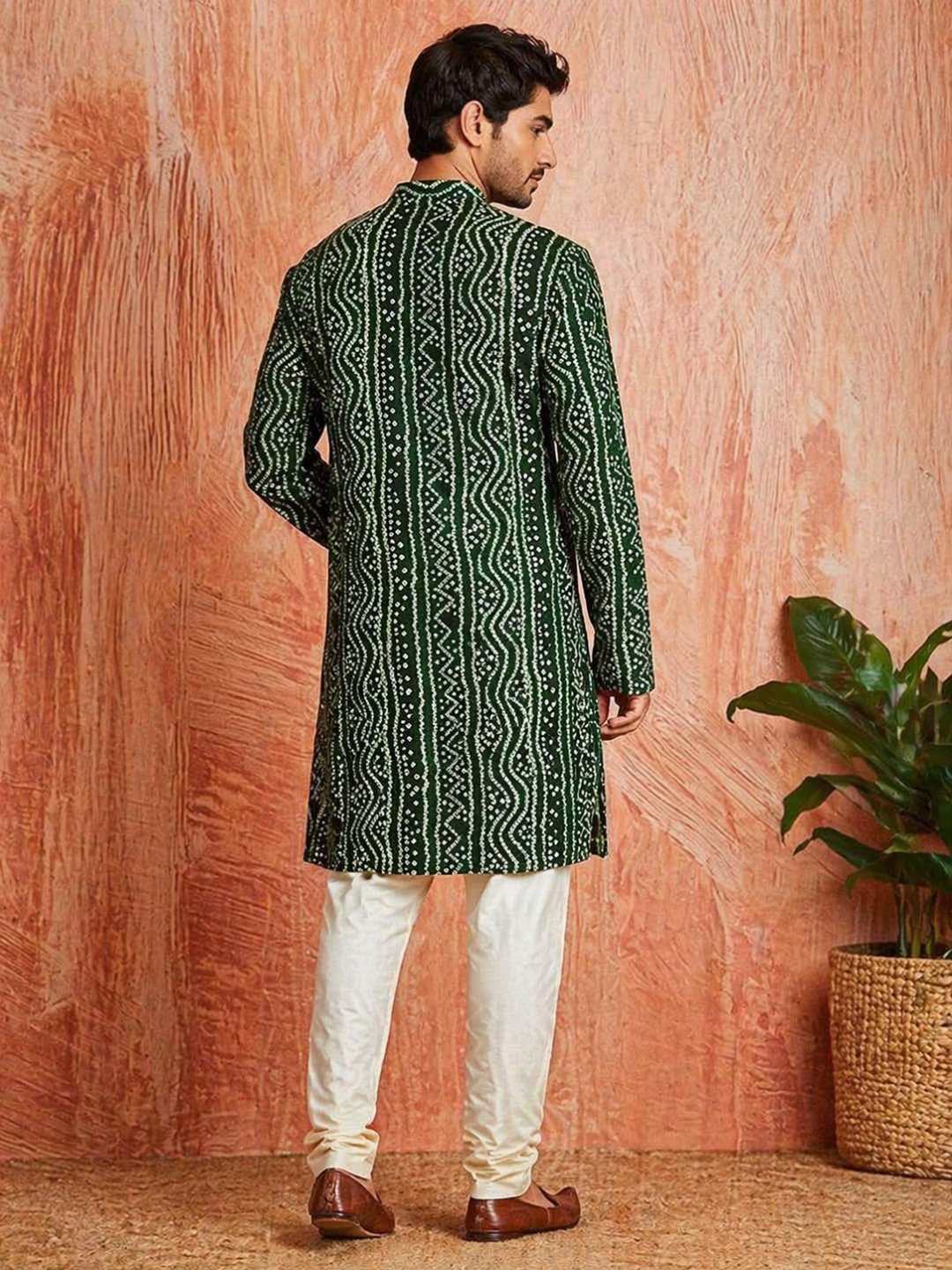MULTI SHADES Men's Green Rayon Kurta