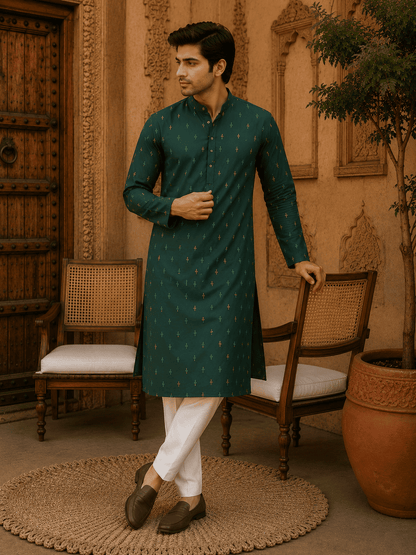 MULTI SHADES Green Ethnic Printed Kurta