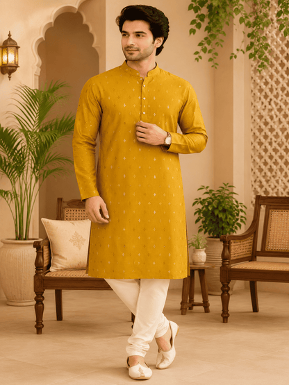MULTI SHADES Yellow Ethnic Printed Kurta