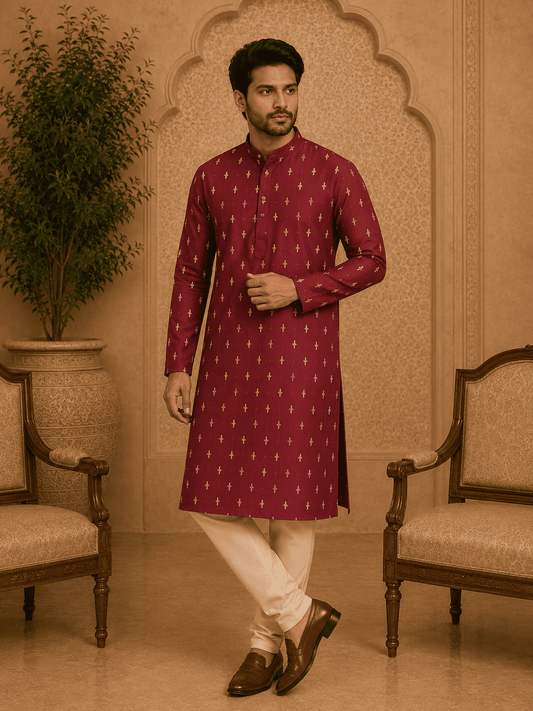 MULTI SHADES Maroon Ethnic Printed Kurta