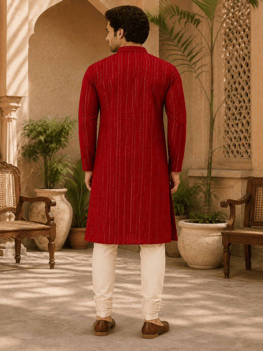 MULTI SHADES Crimson Royale Red Embellished Kurta Set
