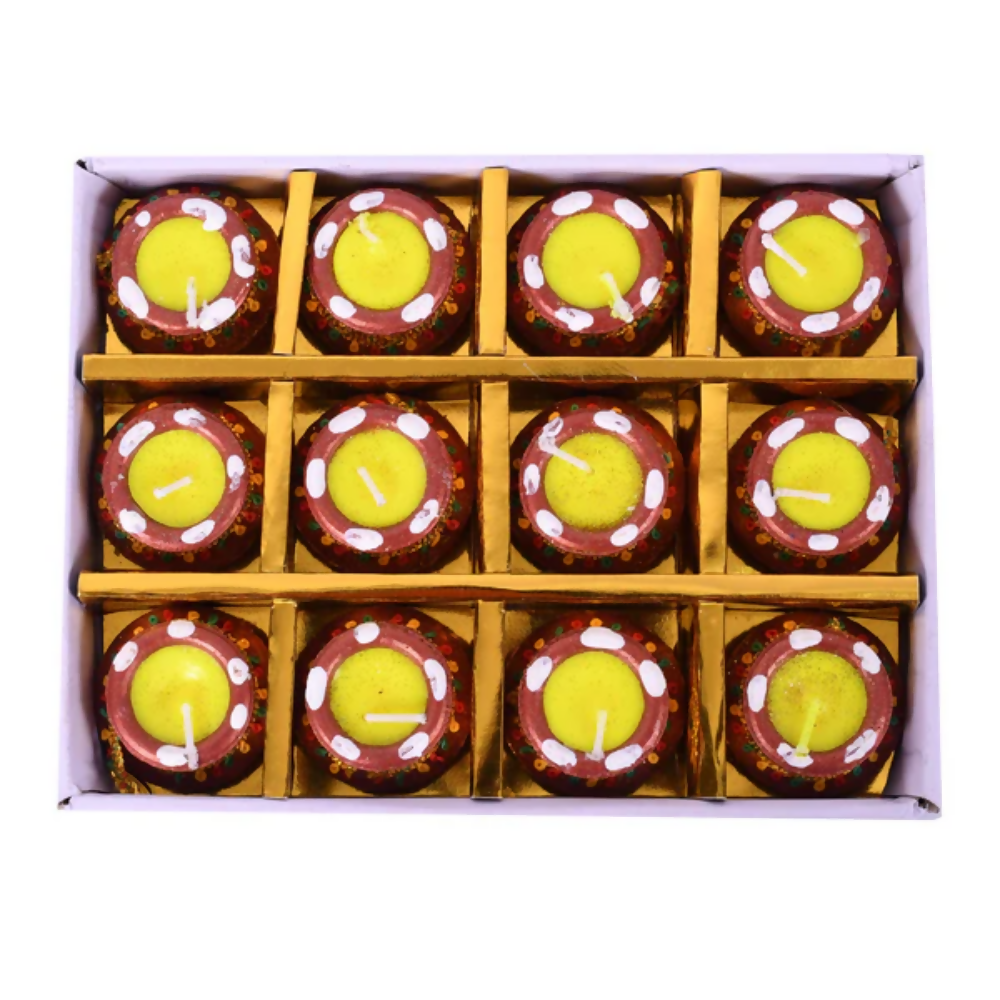 CraftVatika Handmade Wax Clay Mitti Diya For Decoration