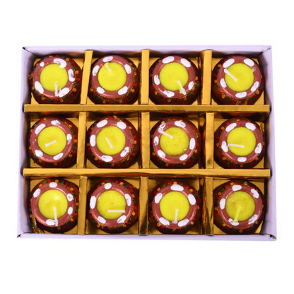 CraftVatika Handmade Wax Clay Mitti Diya For Decoration