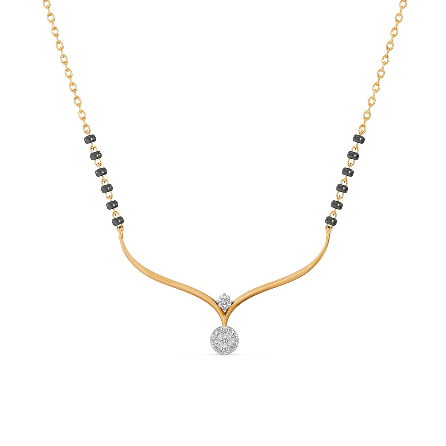 Sleek Arc 9KT Gold Laboratory Grown Diamond Mangalsutra