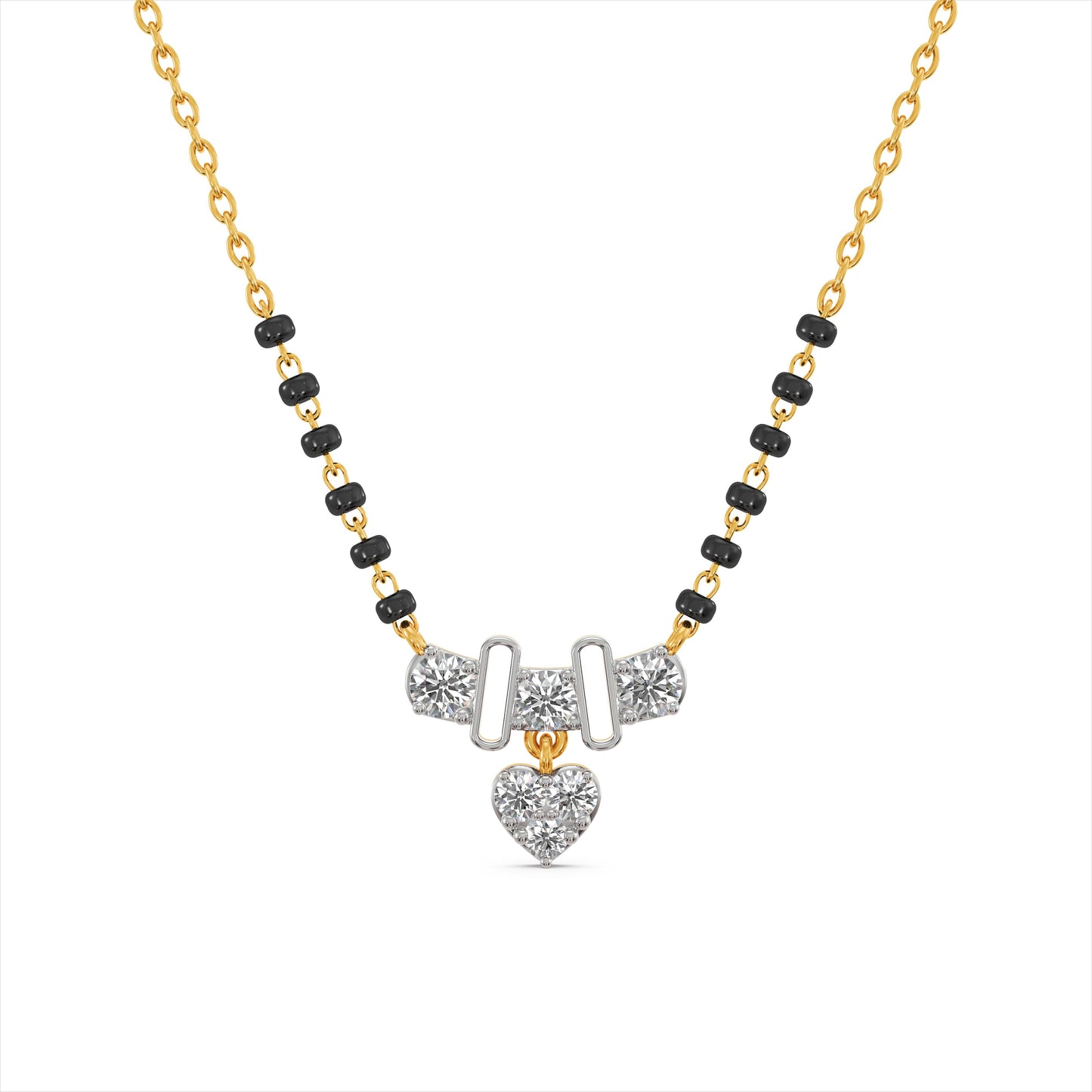 Affectionate Heart 9KT Gold Laboratory Grown Diamond Mangalsutra