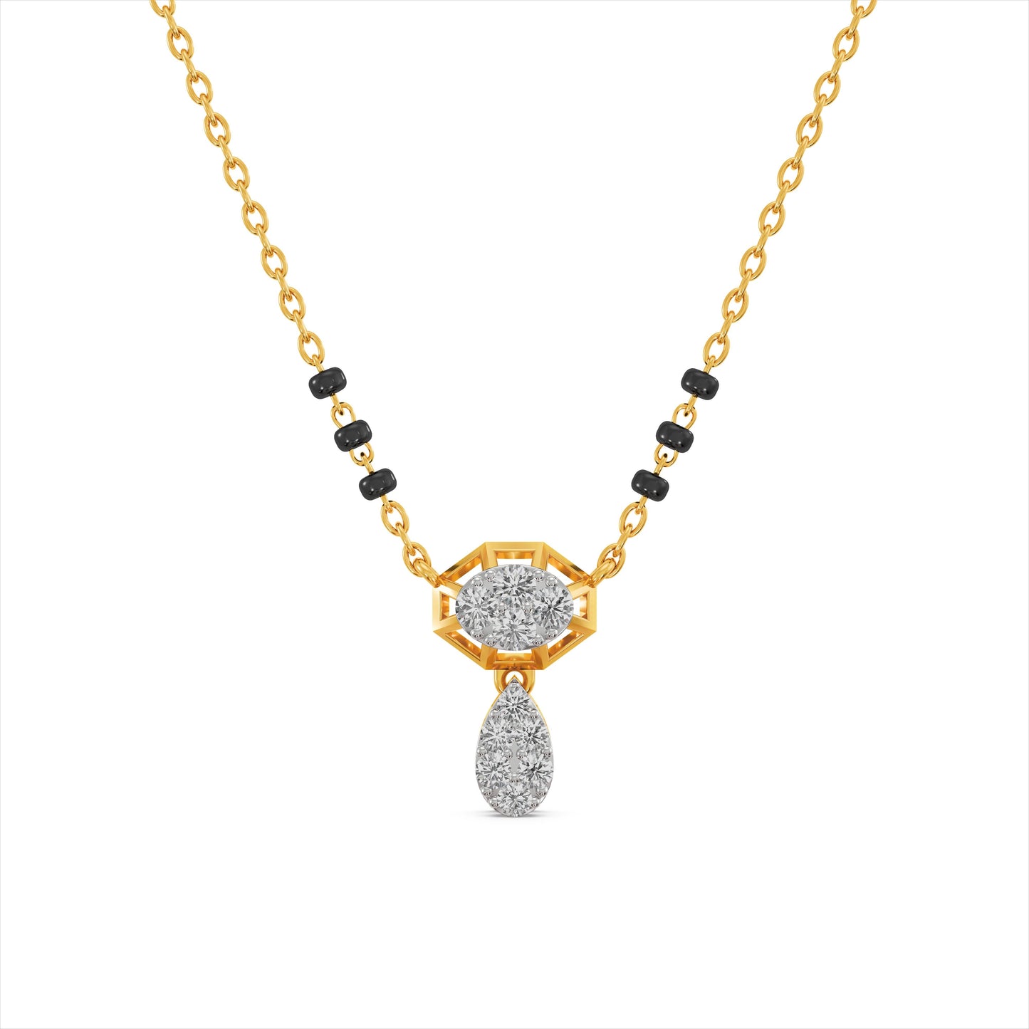 Eclipse Drop 9KT Gold Laboratory Grown Diamond Mangalsutra