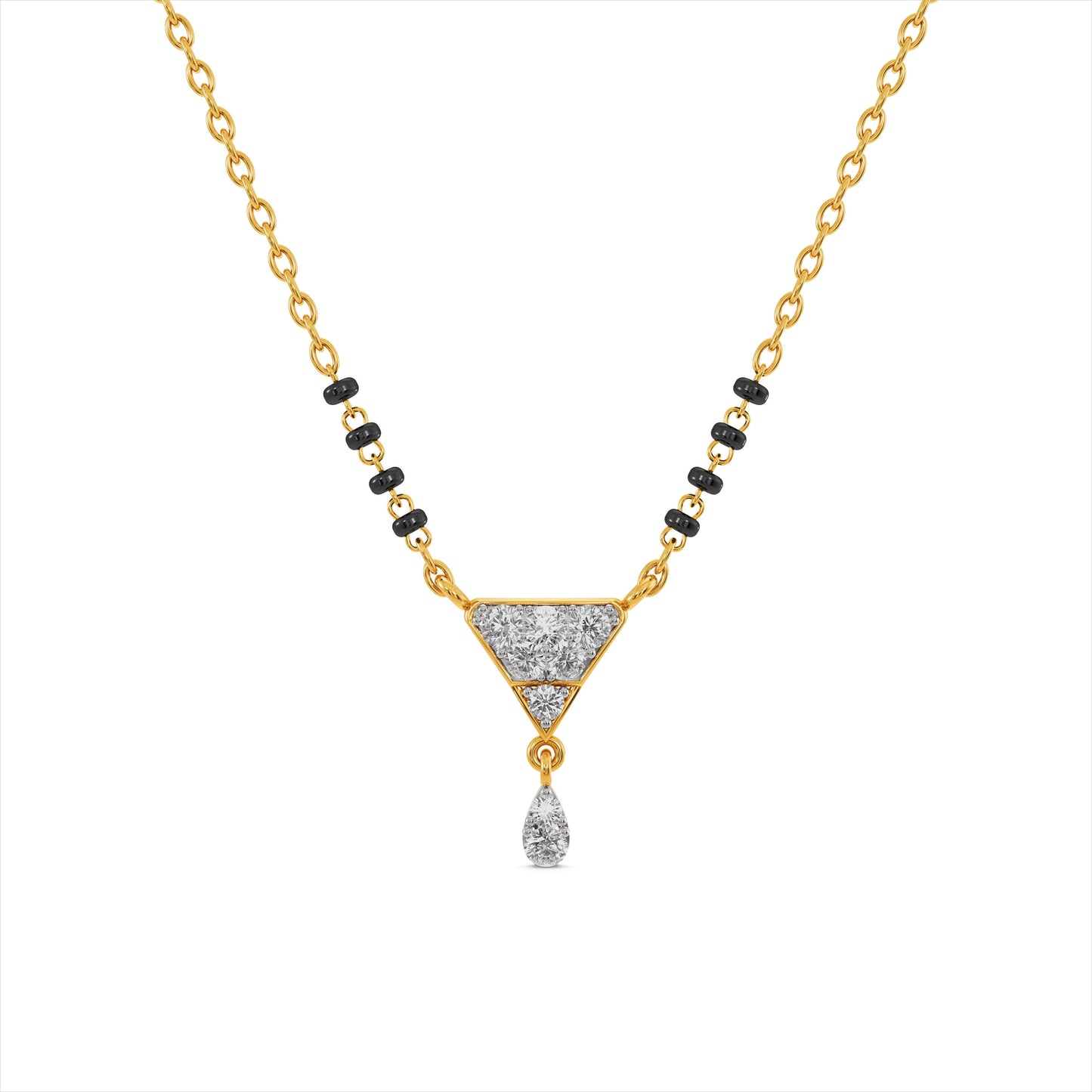 Elara Flow 9KT Gold Laboratory Grown Diamond Mangalsutra