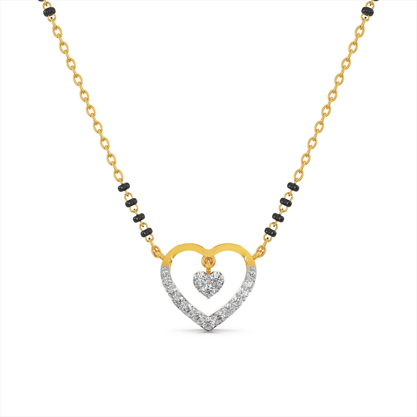 Graceful Heart 9KT Gold Laboratory Grown Diamond Mangalsutra