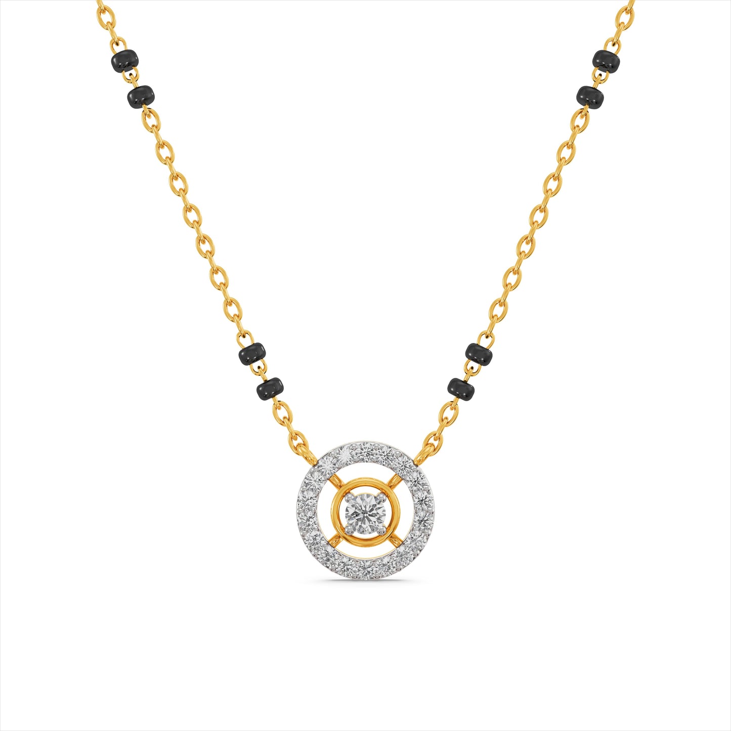 Classic Bunch 9KT Gold Laboratory Grown Diamond Mangalsutra