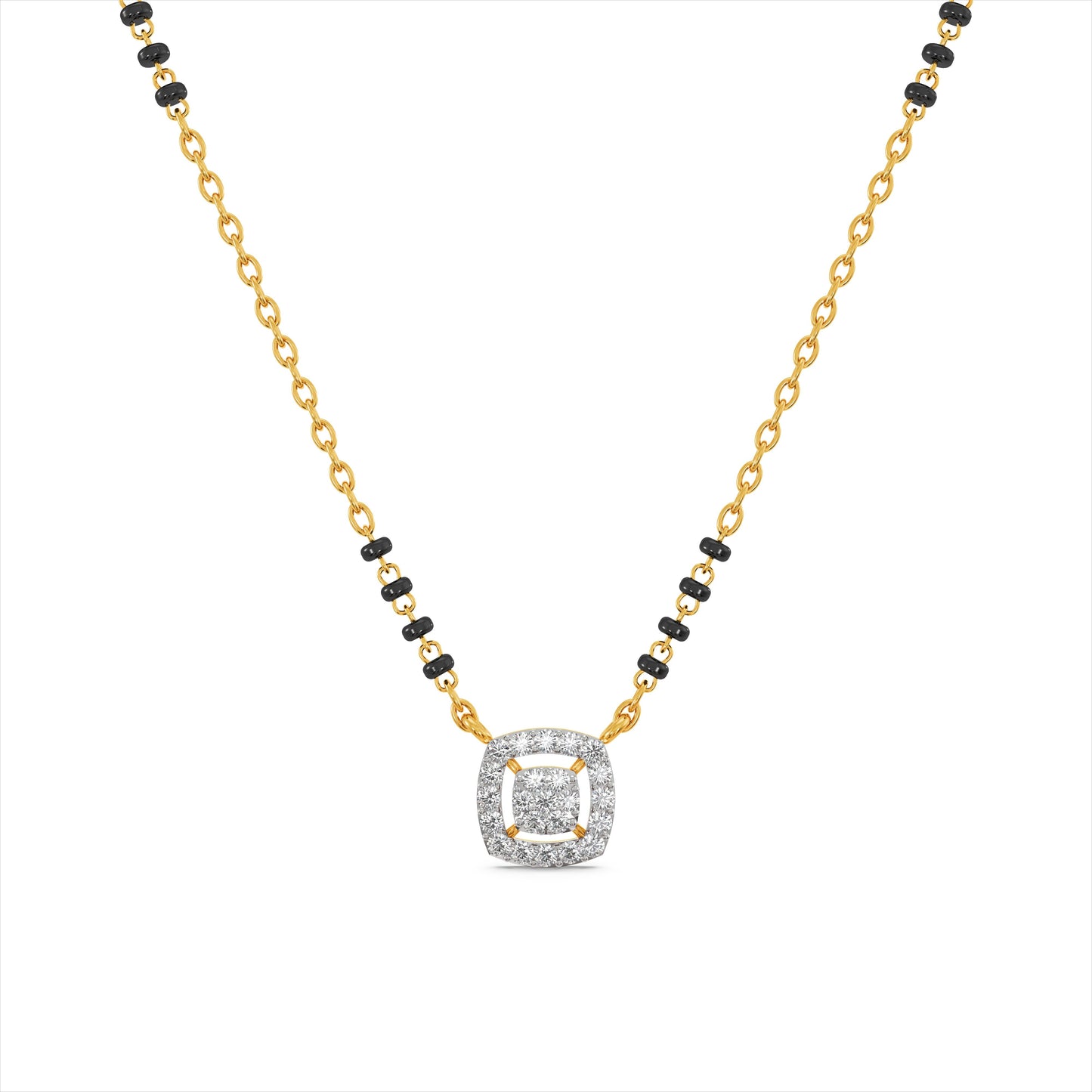Squircle 9KT Gold Laboratory Grown Diamond Mangalsutra