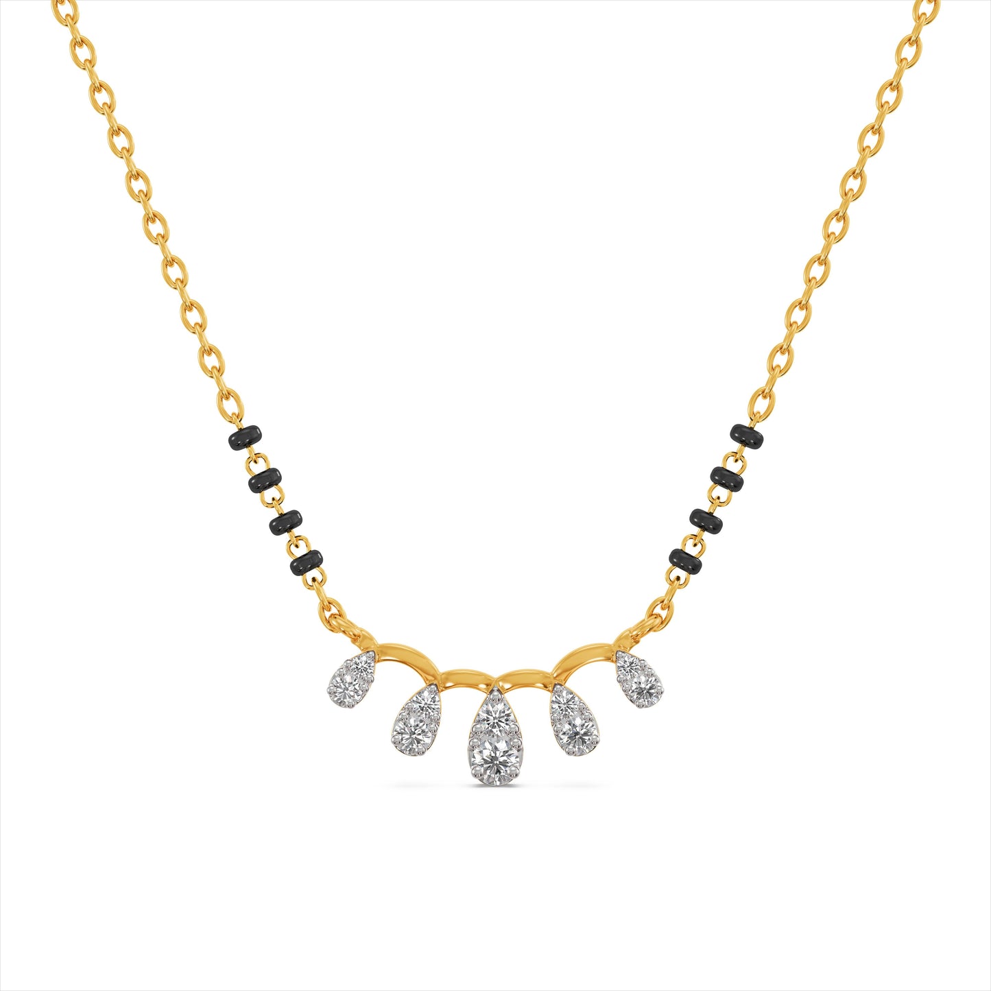 Muse Curve 9KT Gold Laboratory Grown Diamond Mangalsutra