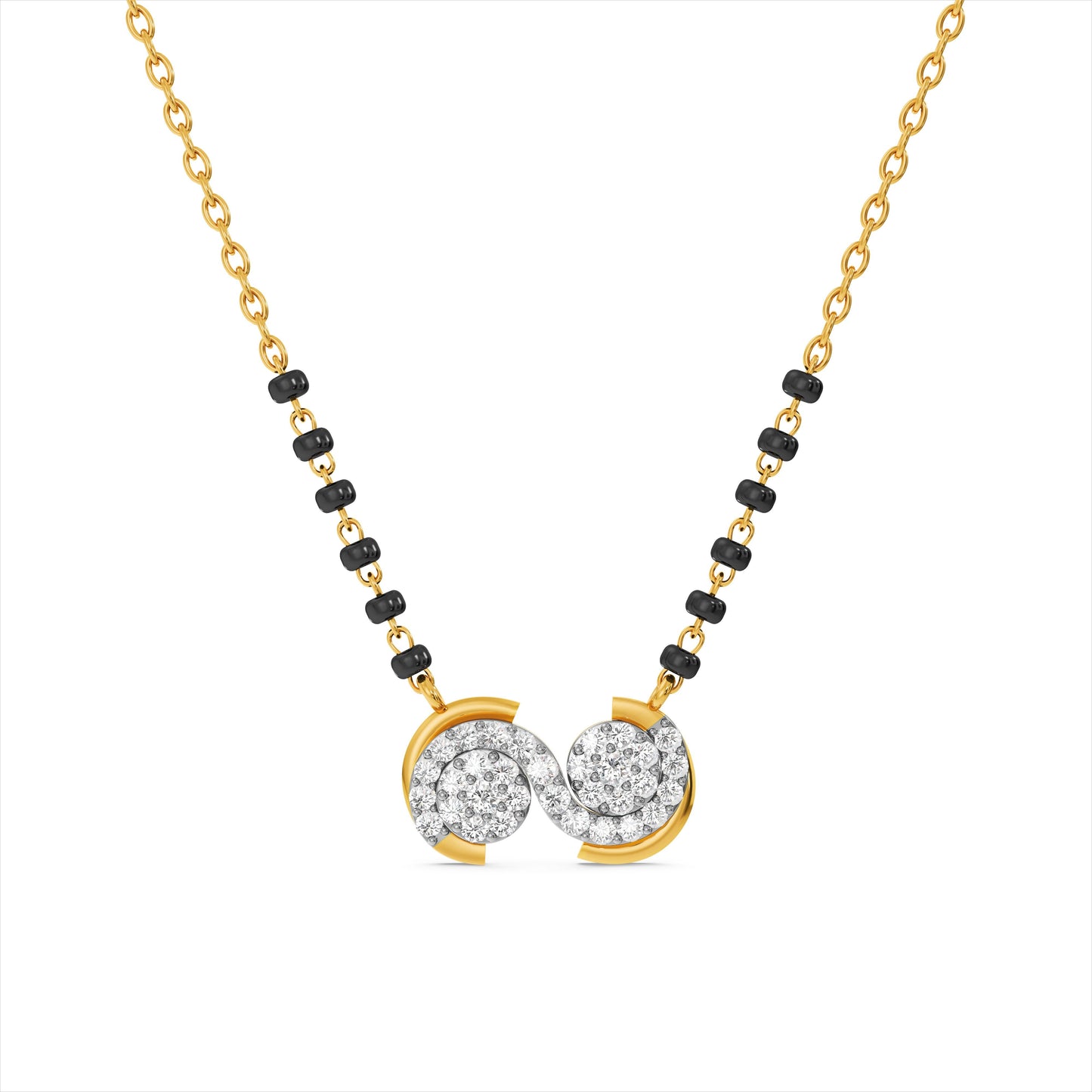 Swirl Break 9KT Gold Laboratory Grown Diamond Mangalsutra