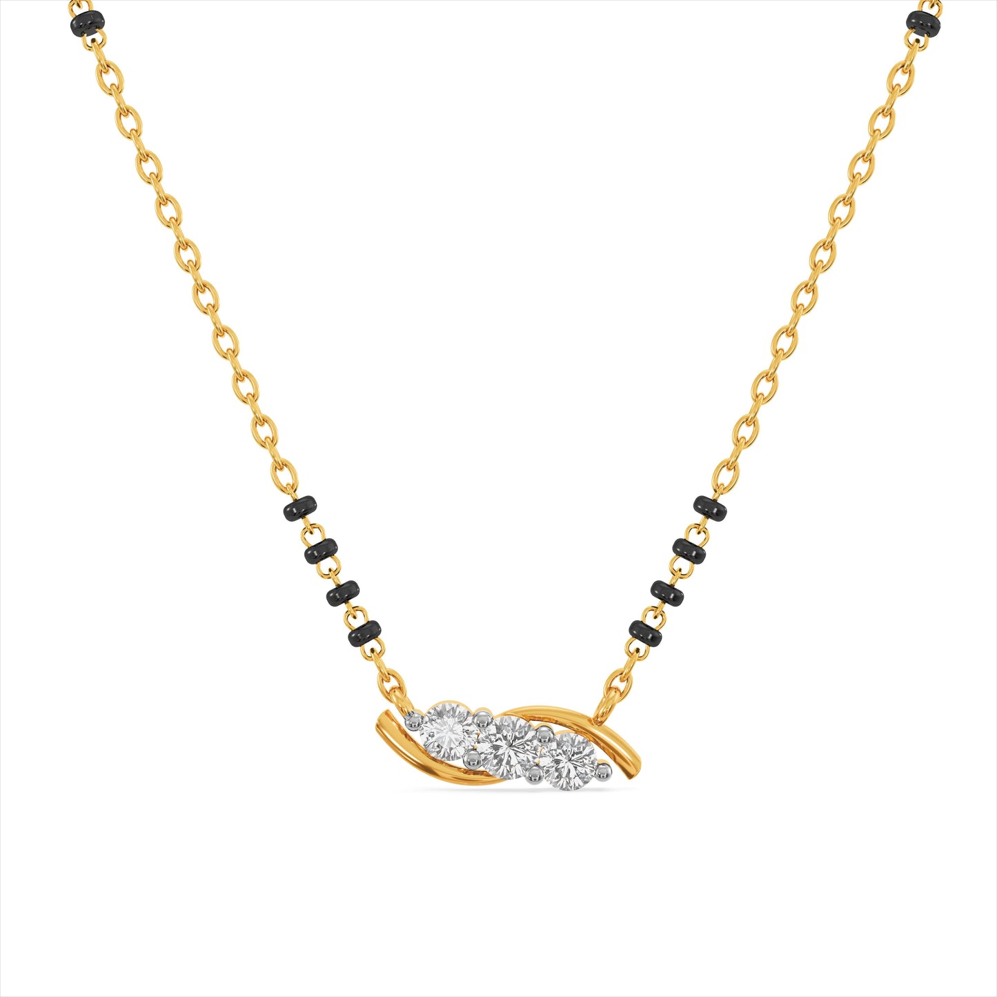 Subtle Elegant 9KT Gold Laboratory Grown Diamond Mangalsutra