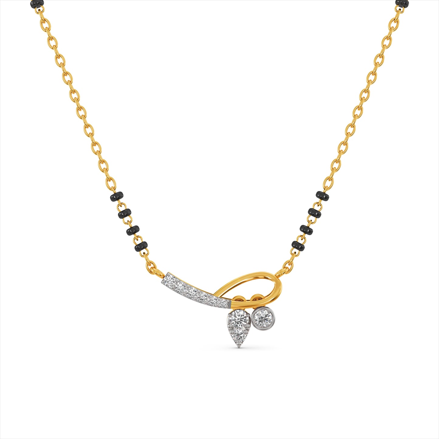 Artisanal 9KT Gold Laboratory Grown Diamond Mangalsutra