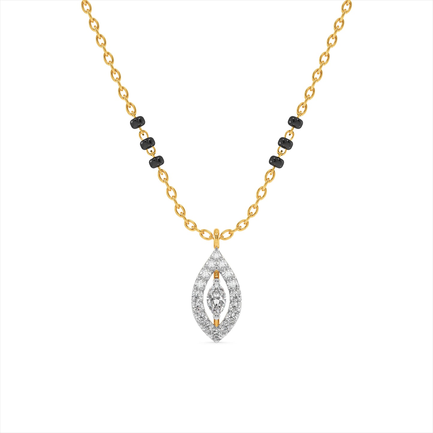 Petal Drop 9KT Gold Laboratory Grown Diamond Mangalsutra