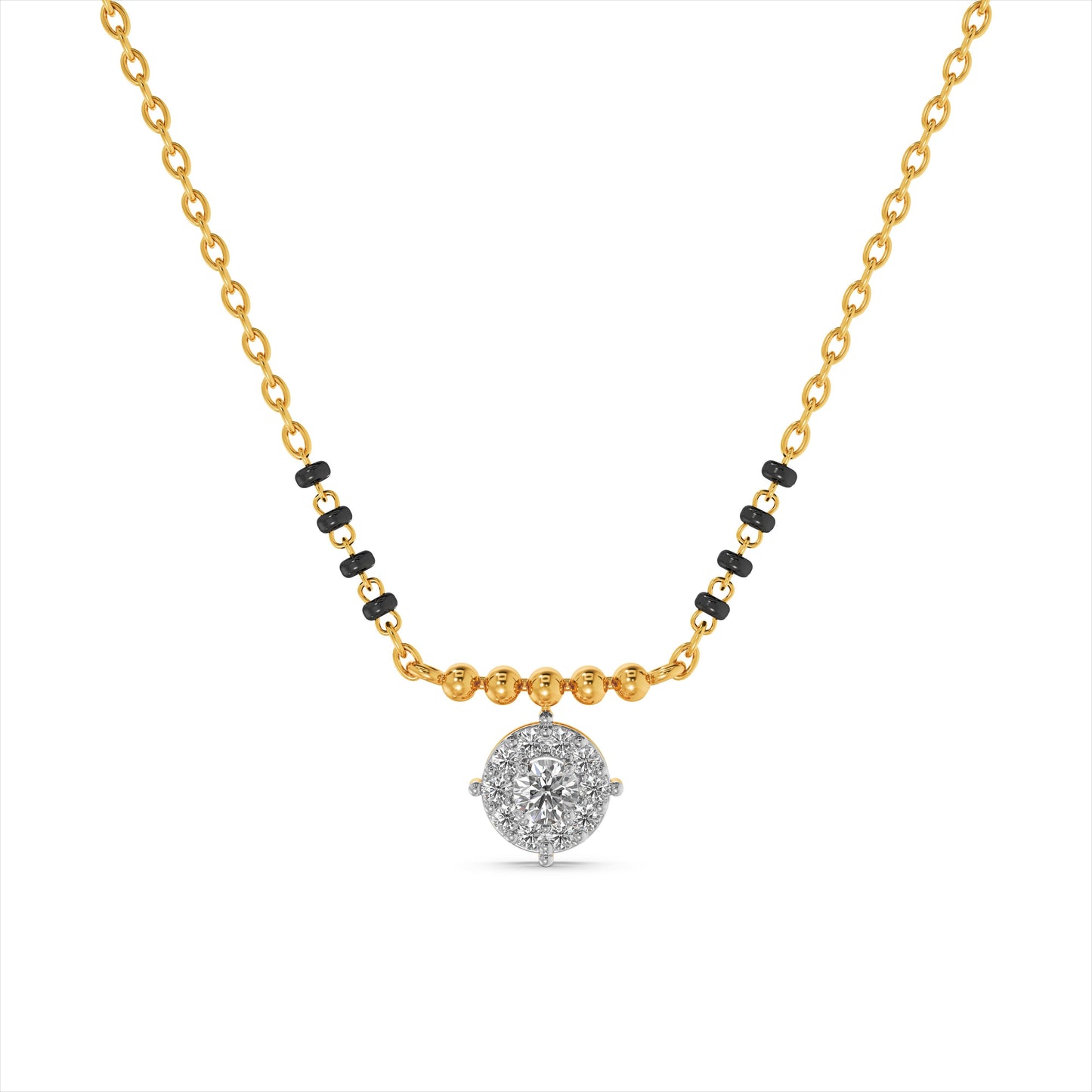 Aashvi 9KT Gold Laboratory Grown Diamond Mangalsutra