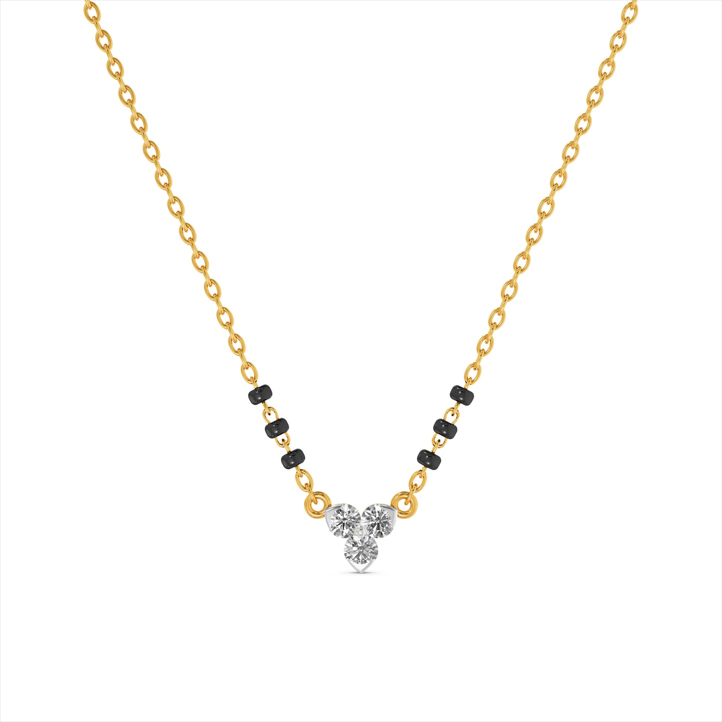 Dainty Bloom 9KT Gold Laboratory Grown Diamond Mangalsutra