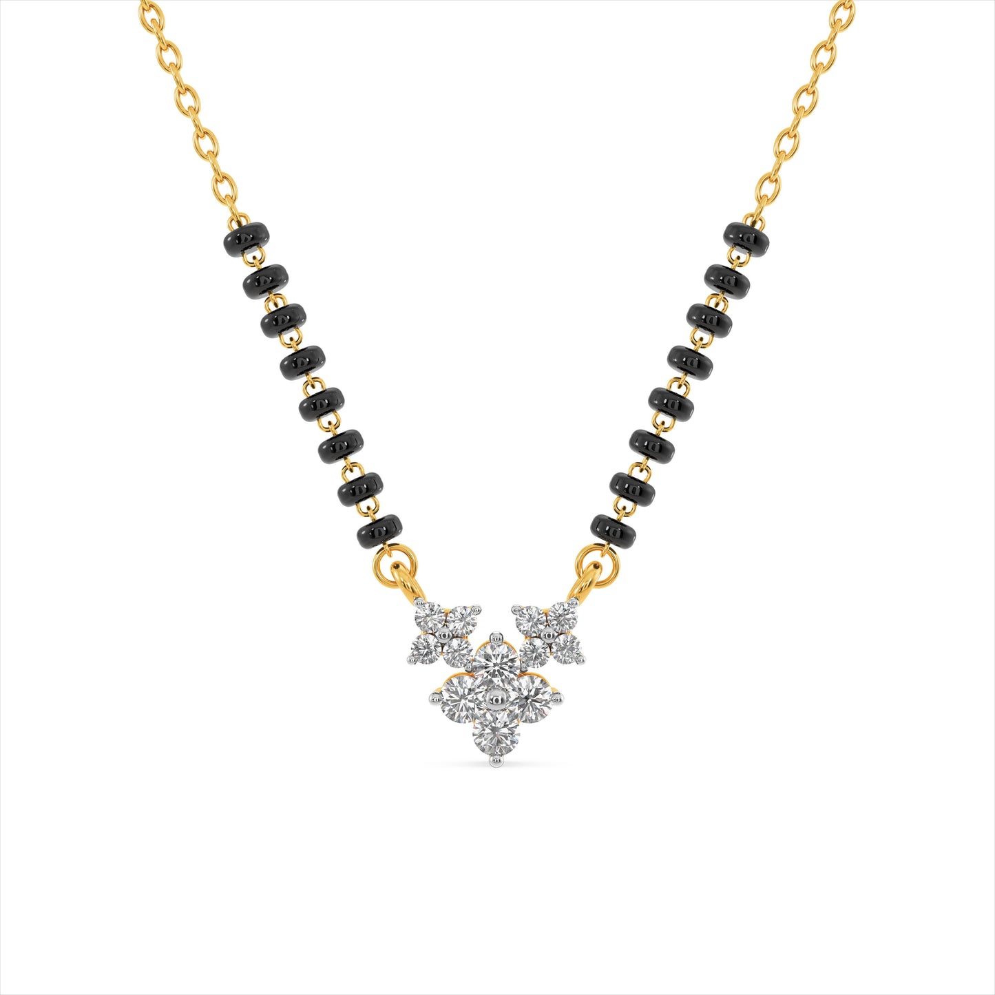 Dainty Flower 9KT Gold Laboratory Grown Diamond Manglsutra