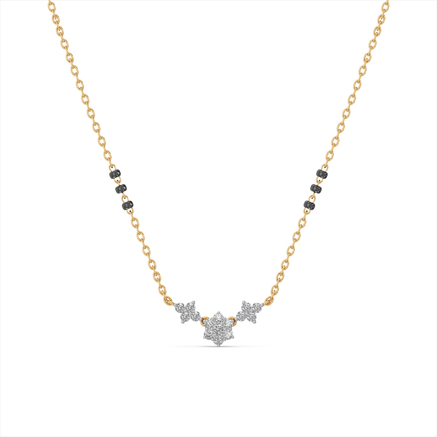Floral Love 9KT Gold Laboratory Grown Diamond Mangalsutra