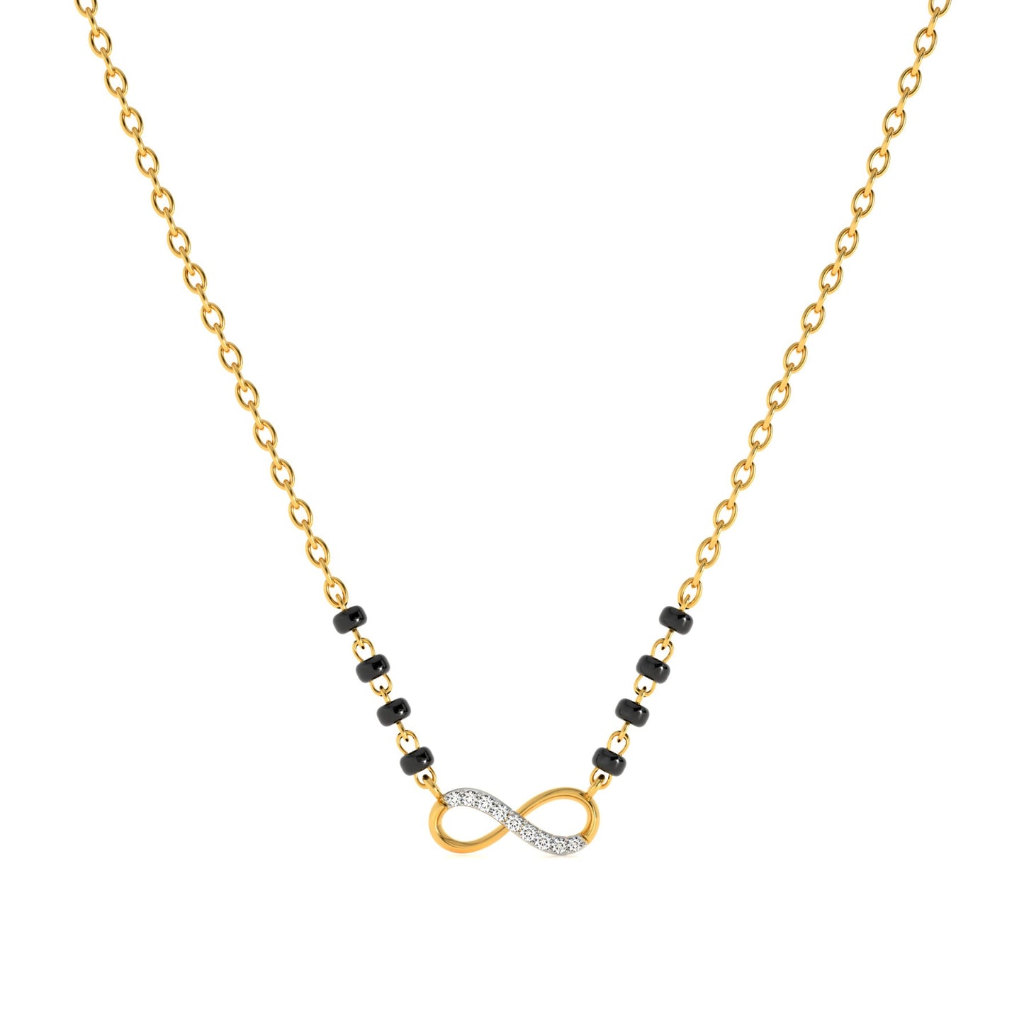 Endless Love Infinity 9KT Gold Laboratory Grown Diamond Mangalsutra