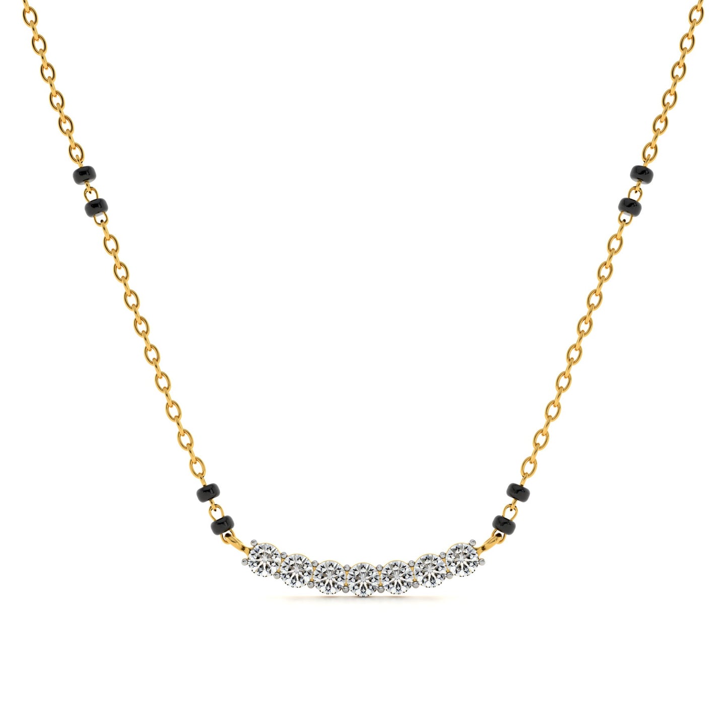 Eternal Curve Glow 9KT Gold Laboratory Grown Diamond Mangalsutra