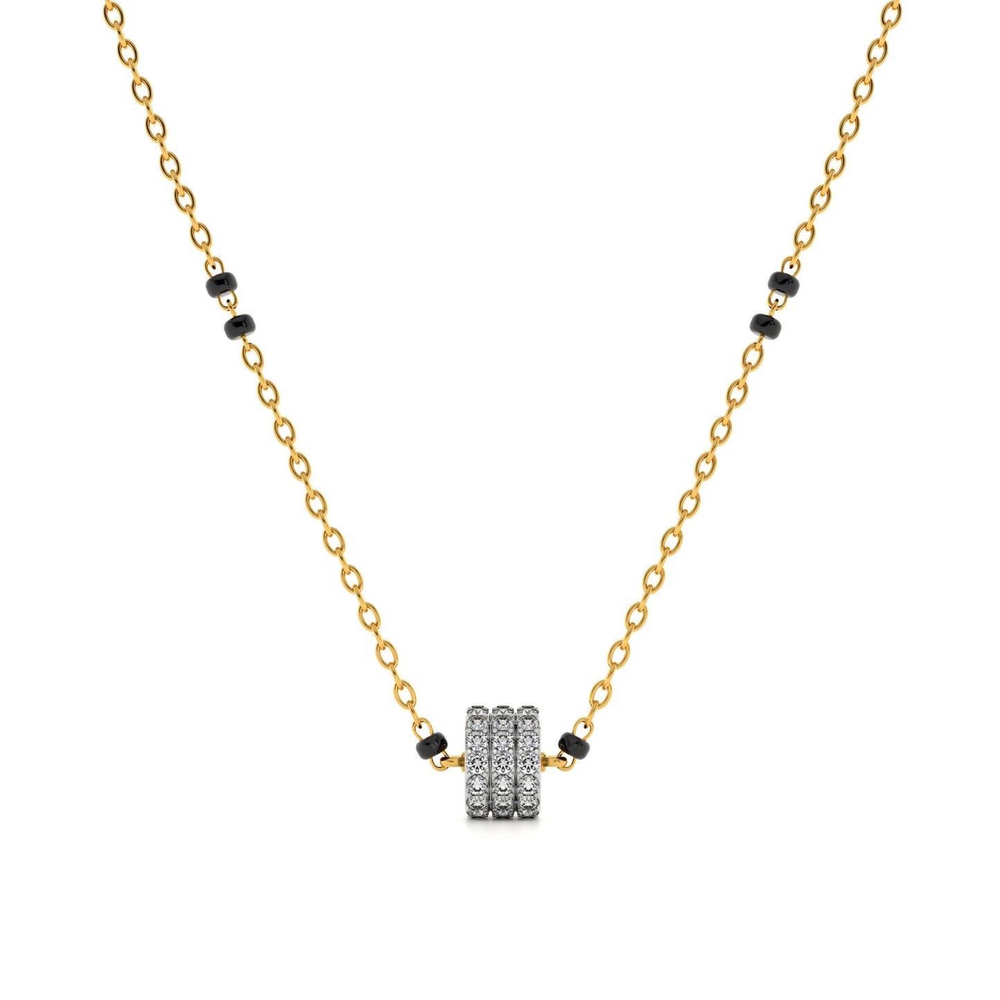 Lattice Gleam 9KT Gold Laboratory Grown Diamond Mangalsutra