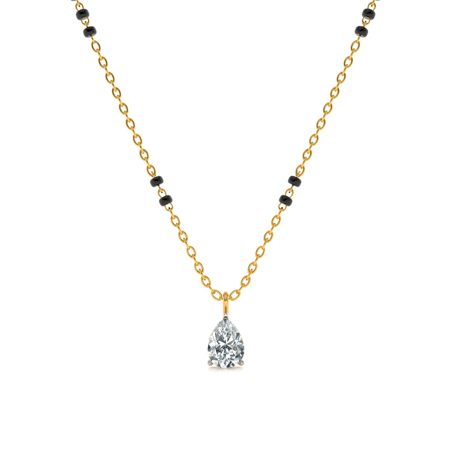Dewlight Drop 9KT Gold Laboratory Grown Diamond Mangalsutra