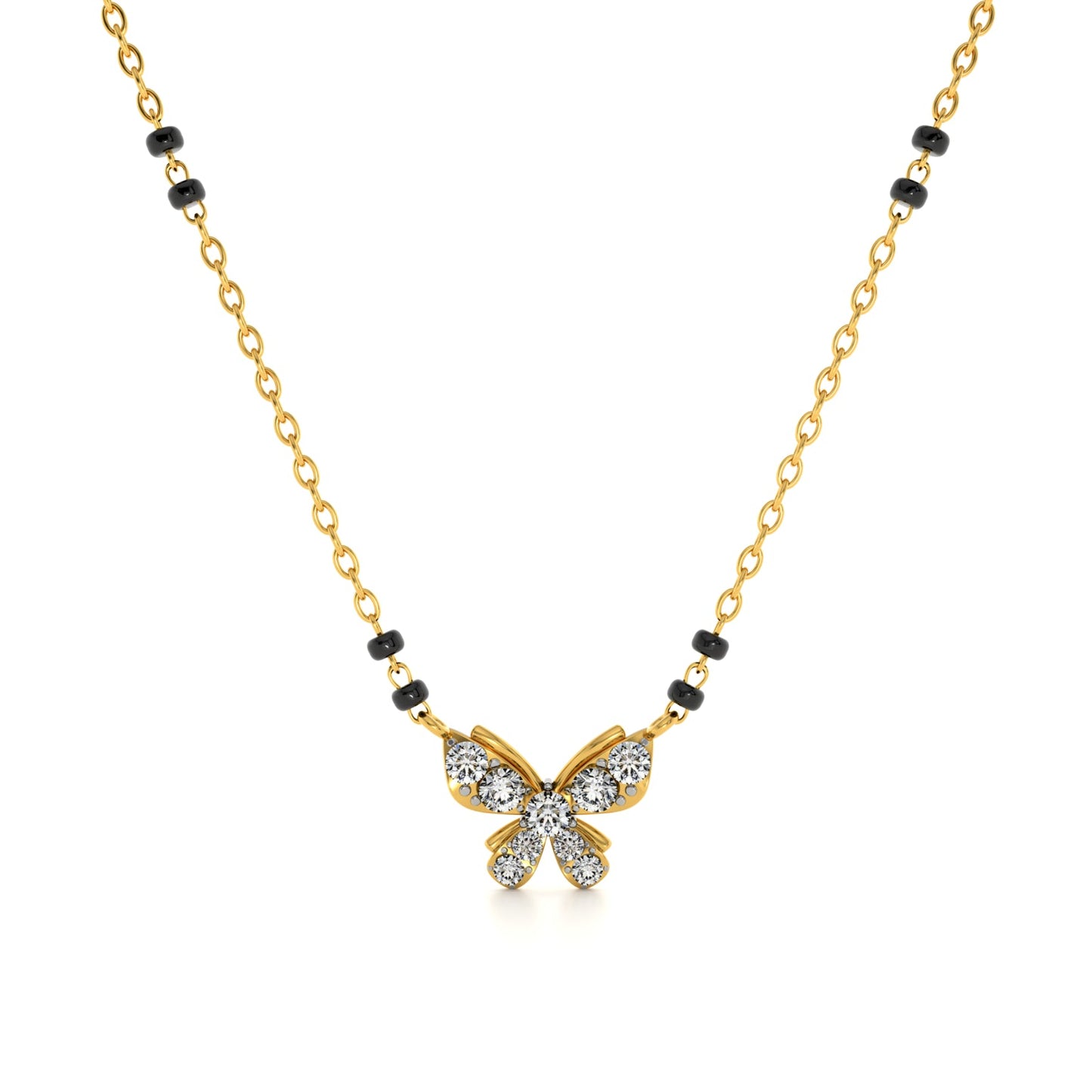Wings of Grace 9KT Gold Laboratory Grown Diamond Mangalsutra