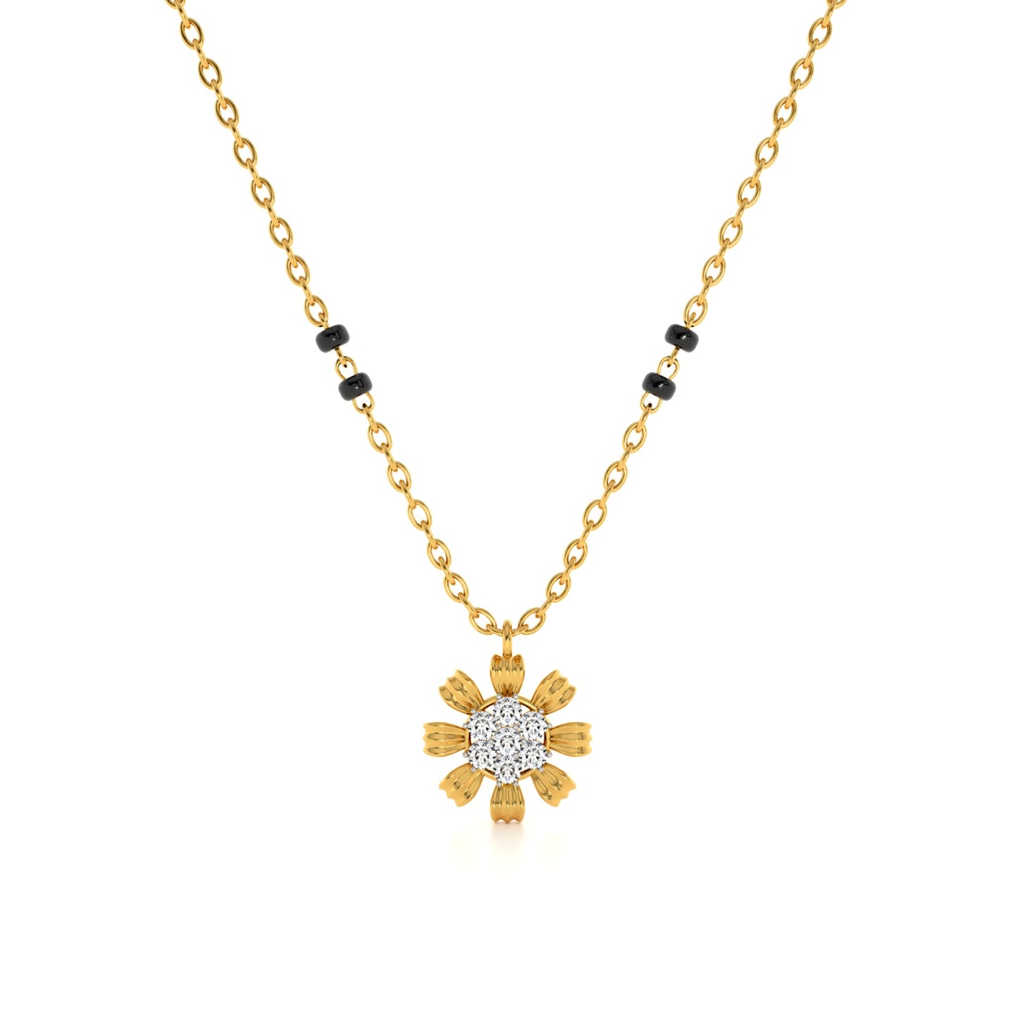 Petalburst Glow 9KT Gold Laboratory Grown Diamond Mangalsutra