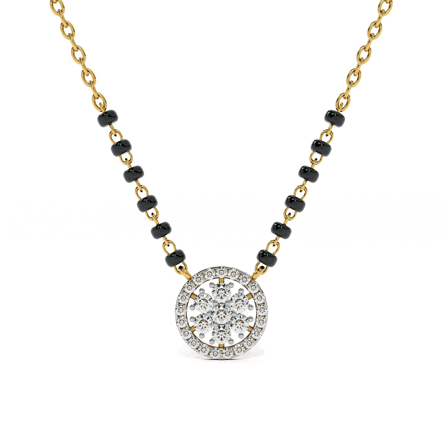 Sunflare Halo 9KT Gold Laboratory Grown Diamond Mangalsutra