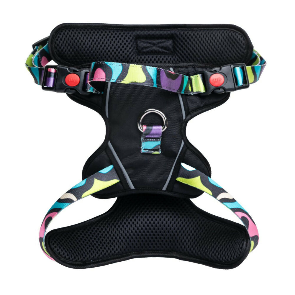 Waggety Adjustable Full Body Dog Harness - Comfortable Fit, Lightweight Polyester, Black