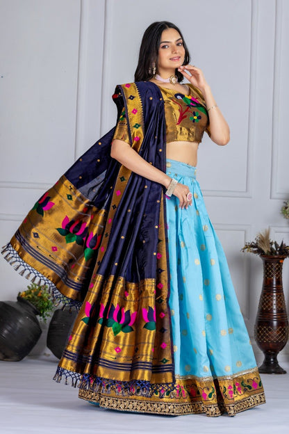 Lehenga Mart Gorgeous Lehenga Choli For Wedding-Sky Blue