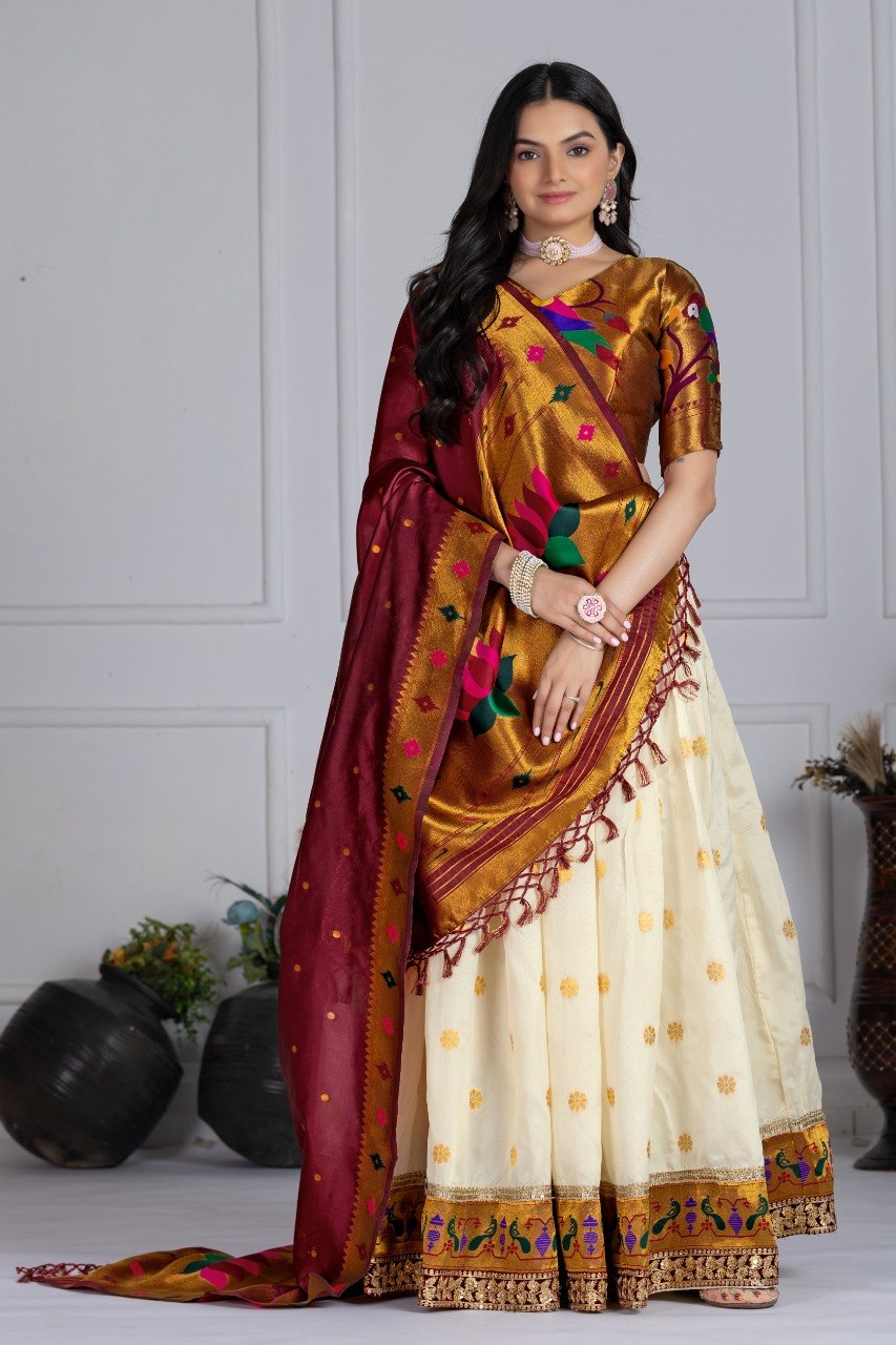 Lehenga Mart Gorgeous Lehenga Choli For Wedding-Off White