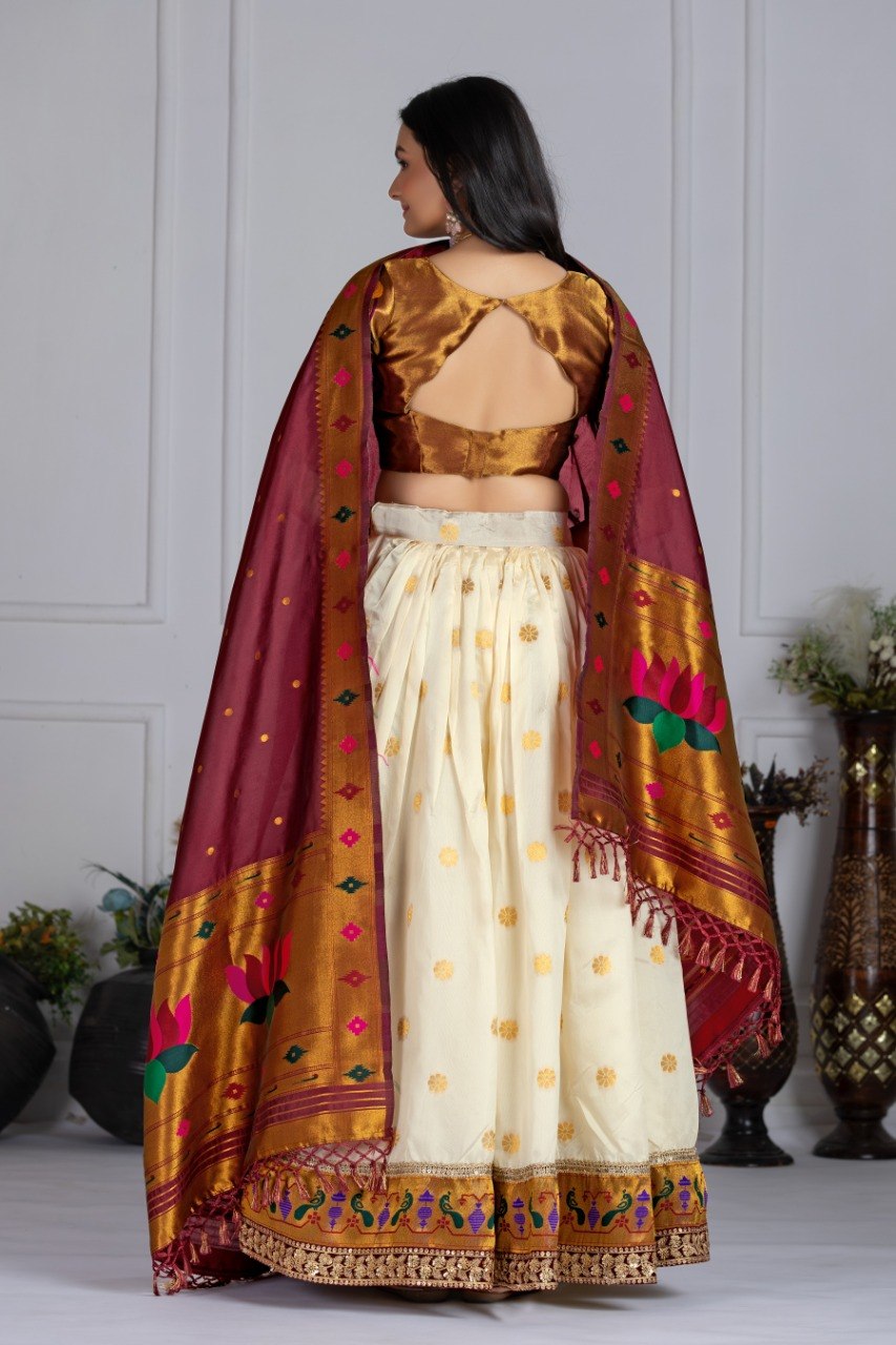 Lehenga Mart Gorgeous Lehenga Choli For Wedding-Off White