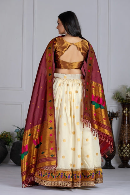 Lehenga Mart Gorgeous Lehenga Choli For Wedding-Off White