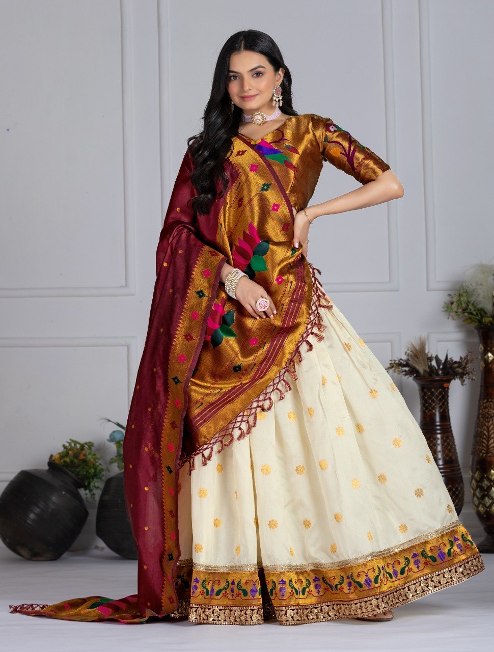 Lehenga Mart Gorgeous Lehenga Choli For Wedding-Off White