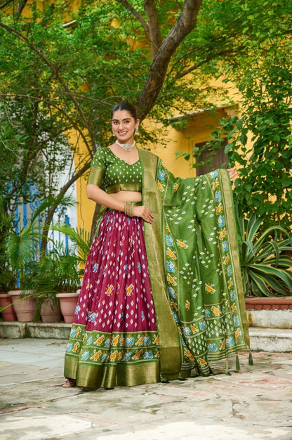 Lehenga Mart Gorgeous Lehenga Choli For Wedding-Wine