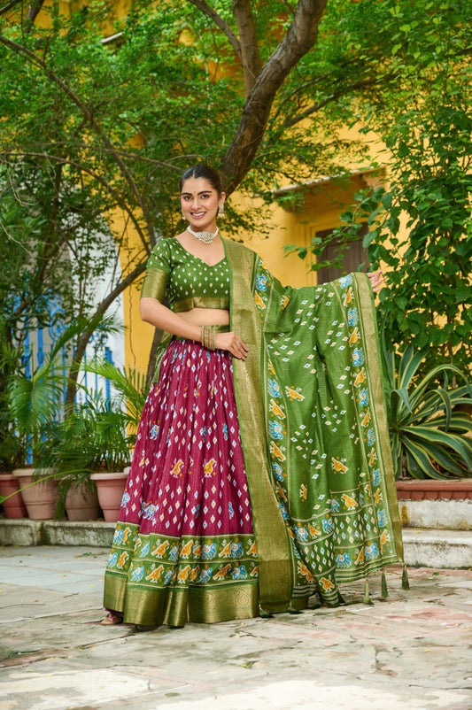 Lehenga Mart Gorgeous Lehenga Choli For Wedding-Wine