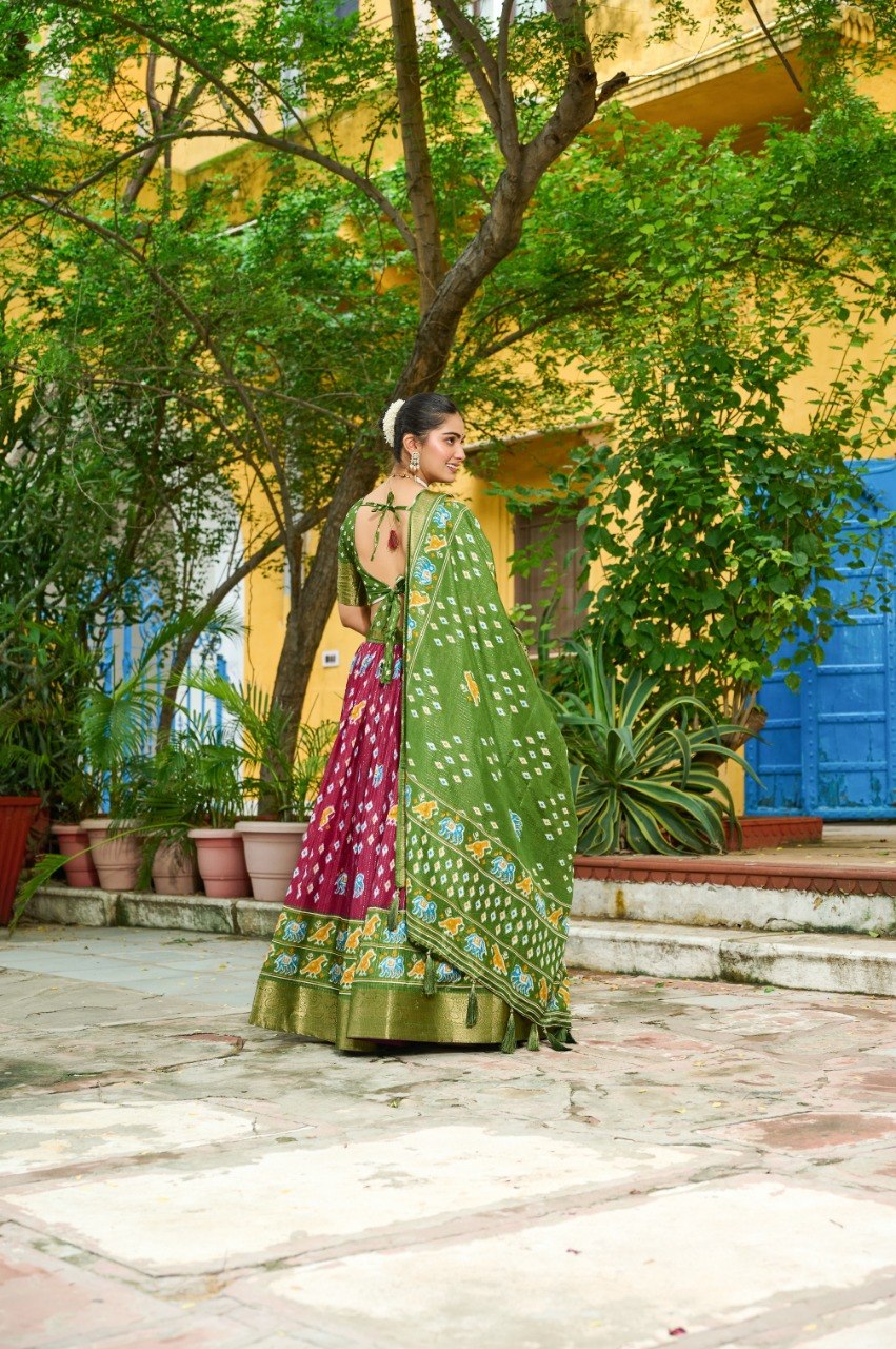Lehenga Mart Gorgeous Lehenga Choli For Wedding-Wine