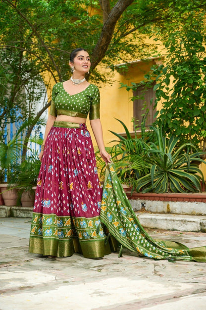 Lehenga Mart Gorgeous Lehenga Choli For Wedding-Wine