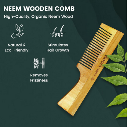 Pink Woolf Neem Wood Comb