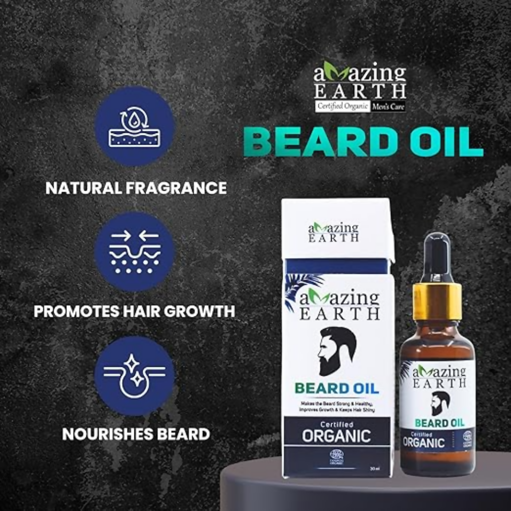 Amazing Earth Certified Organic Beard Growth Oil