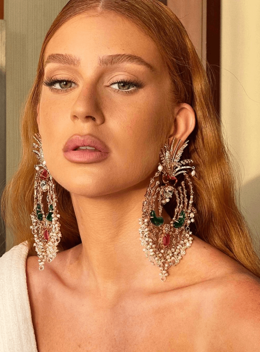 Marina Ruy Barbosa Wearing Palm le Grande Earrings