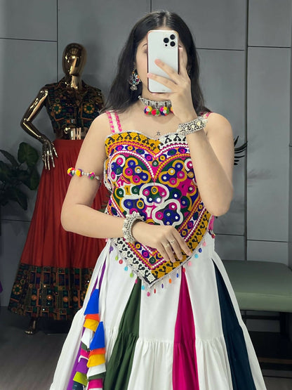 Yash Enterprise Multi Color Rayon Embroidery Semi Stitched Navratri Chaniya Choli