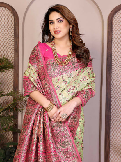 Teeya Creation New Latest Trendy Wedding Wear Pashmina Silk Saree-Yellow