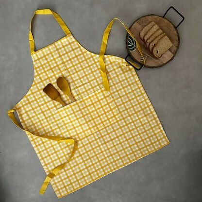 Oak & Lily 100% Cotton Kitchen Apron-Yellow