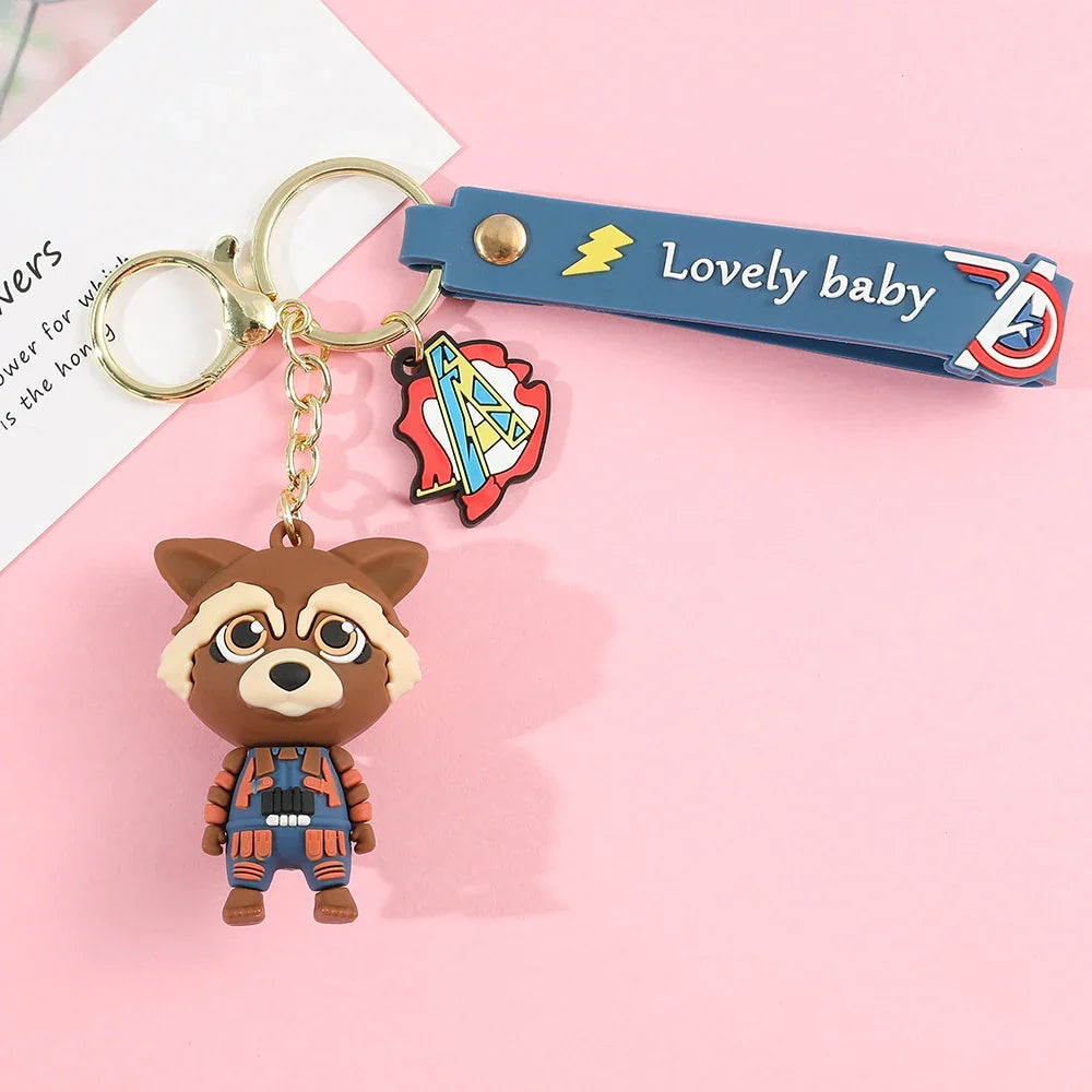 Gaurdians of the Galaxy Rocket Keychain | 3D Lanyard Keychain | Silicone | Marvels ||