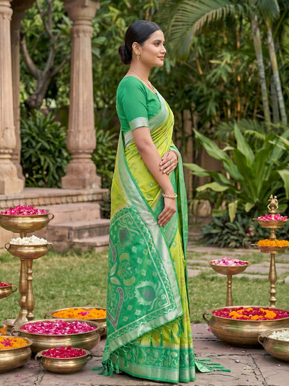 Shree Shyam Fashion Light Green Soft Silk Saree