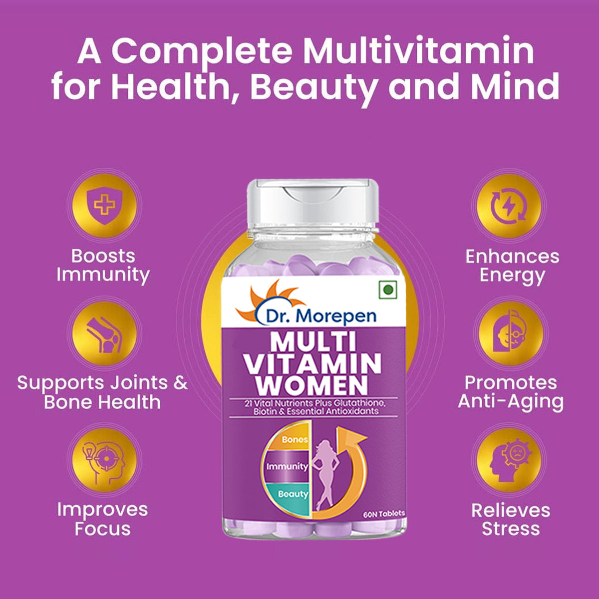 Dr Morpen Iron & Zinc + Multivitamin Women Tablets Combo